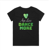 DYH Age Less Dance More (Back) Womens La Brea V-Neck Tee - Womens Chloe V-Neck Tee
